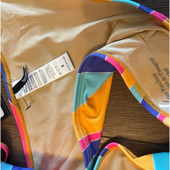 Foreplay ~ Size S Women’s One Piece Swimsuit Vibrant colorful has one shoulder - Picture 2 of 4